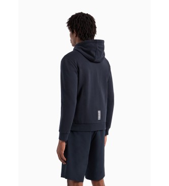 EA7 Core Identity-sweatshirt med htte i navy-blanding