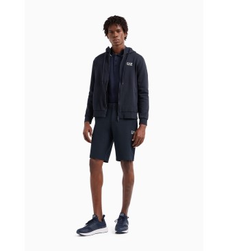 EA7 Core Identity-sweatshirt med htte i navy-blanding