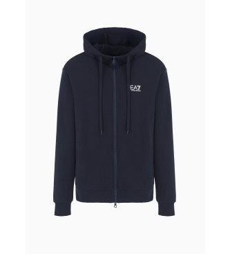 EA7 Core Identity-sweatshirt med htte i navy-blanding