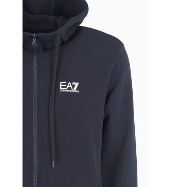 EA7 Core Identity-sweatshirt med htte i navy-blanding