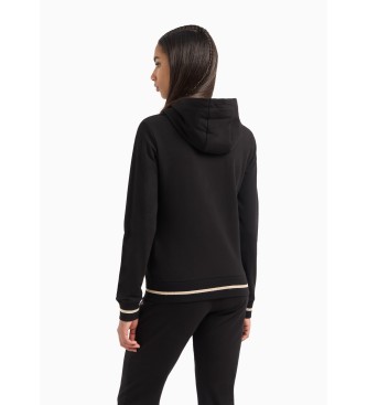 EA7 Core Lady hooded sweatshirt with black stretch cotton hoodie