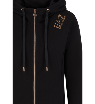 EA7 Core Lady hooded sweatshirt with black stretch cotton hoodie