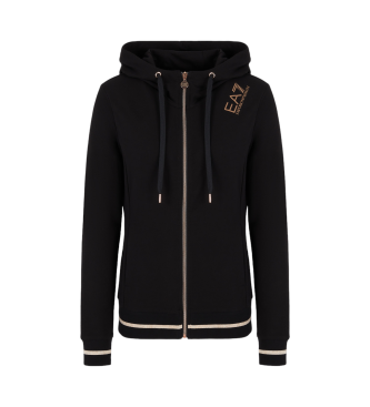 EA7 Core Lady hooded sweatshirt with black stretch cotton hoodie