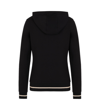 EA7 Sudadera Core Lady con capucha de algodn elstico negro