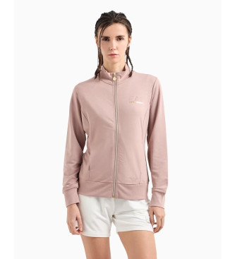 EA7 Pink Evolution Stretch Viskosblandning Cardigan Sweatshirt