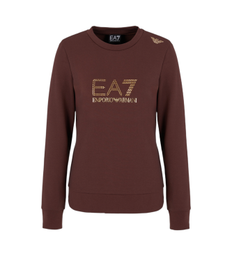 EA7 Evolution crew neck sweatshirt in viscose blend brown