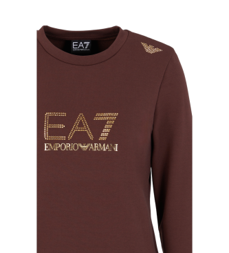 EA7 Sudadera de cuello redondo Evolution de mezcla de viscosa marrn