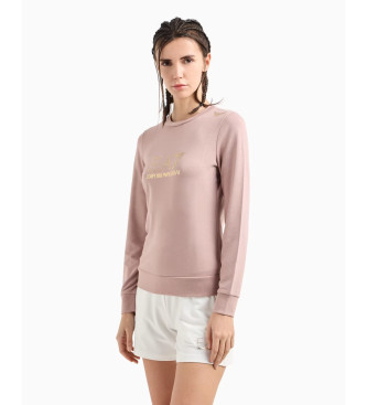 EA7 Evolution Rosa Stretch Viskosblandning Sweatshirt med rund hals