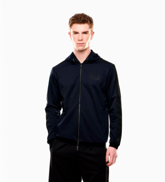 EA7 SweatshirtSudadera con capucha de sarga técnica elástica Gold Label marino