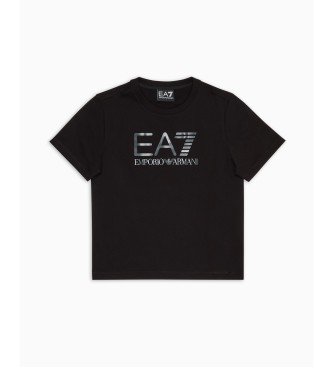 EA7 Zichtbaarheid T-shirt korte mouw in zwart katoen