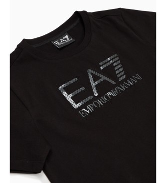 EA7 Zichtbaarheid T-shirt korte mouw in zwart katoen