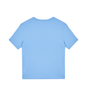 EA7 T-shirt a maniche corte in cotone blu Visibility