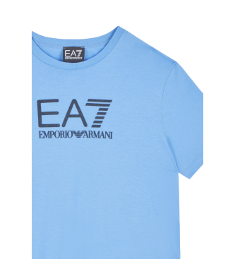 EA7 T-shirt  manches courtes en coton bleu