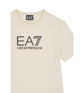 EA7 Zichtbaarheid T-shirt korte mouw in wit katoen