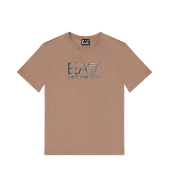 EA7 Visibility short-sleeved T-shirt in cotton brown