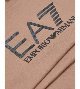 EA7 T-shirt  manches courtes Visibility en coton marron