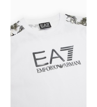 EA7 Visibility t-shirt med rund hals i hvid bomuld