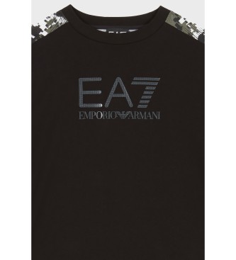 EA7 Visibility bomulls T-shirt med rund halsringning svart 