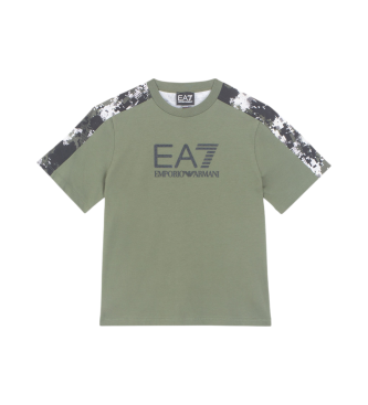 EA7 T-shirt com gola redonda em algodo Visibility verde  