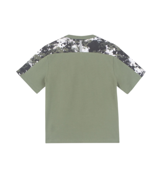 EA7 T-shirt com gola redonda em algodo Visibility verde  