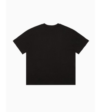 EA7 T-shirt girocollo 7 righe in cotone nero