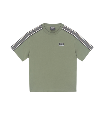 EA7 T-shirt  col ras du cou 7 Lines en coton vert