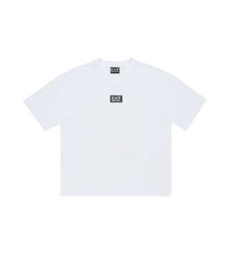 EA7 Logo Series white cotton crew neck t-shirt