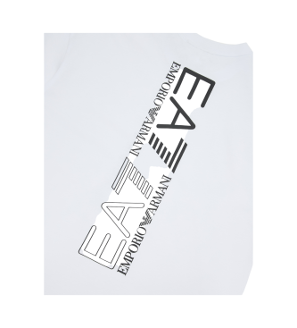 EA7 Logo Series T-Shirt mit Rundhalsausschnitt aus weier Baumwolle