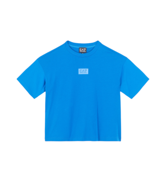 EA7 Logo Series T-Shirt mit Rundhalsausschnitt blau