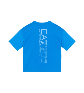 EA7 Logo Series T-Shirt mit Rundhalsausschnitt blau