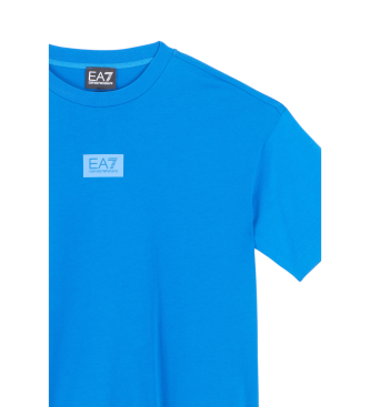 EA7 Logo Series T-Shirt mit Rundhalsausschnitt blau