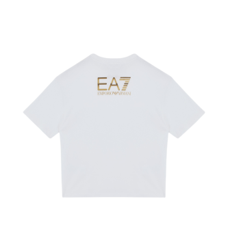 EA7 Logo Series white cotton crew neck t-shirt