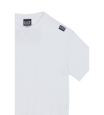 EA7 Logo Series white cotton crew neck t-shirt