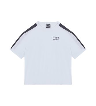 EA7 Athletic Colour Block Rundhals T-Shirt wei