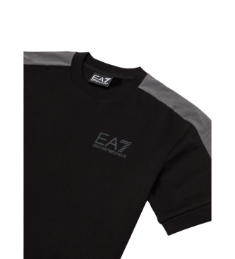 EA7 Athletic Colour Block Rundhals T-Shirt schwarz