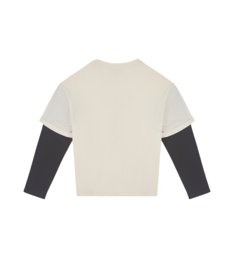 EA7 Beige logo t-shirt