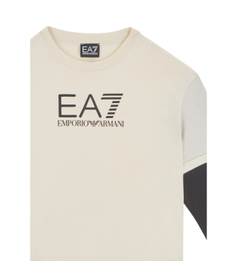 EA7 T-shirt met beige logo