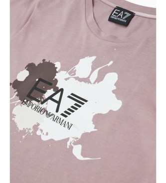 EA7 T-shirt com gola redonda Logo Series cor-de-rosa