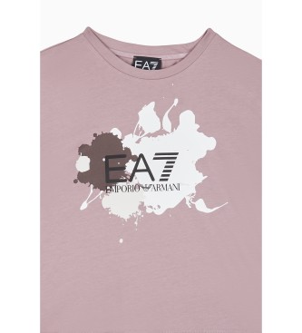 EA7 T-shirt com gola redonda Logo Series cor-de-rosa