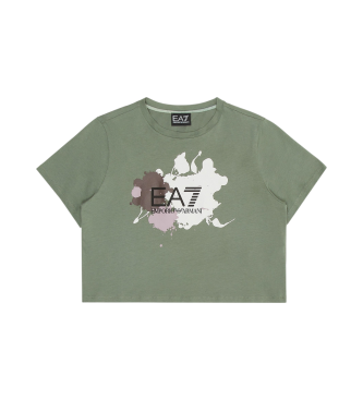 EA7 T-shirt com gola redonda Logo Series verde