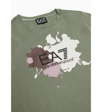 EA7 T-shirt com gola redonda Logo Series verde