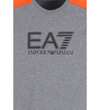 EA7 Camiseta de cuello redondo Visibility de algodn gris