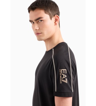 EA7 T-shirt com gola redonda Logo Series em algodo orgnico ASV preto