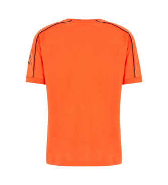 EA7 Logo Serie crew neck t-shirt in biologisch katoen ASV oranje