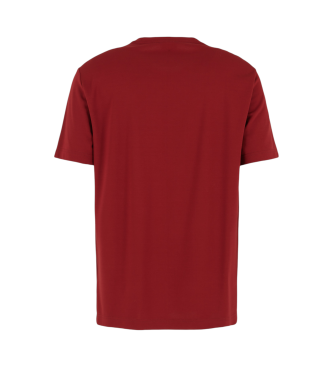 EA7 Logo Series crew neck t-shirt in burgundy viscose stretch blend