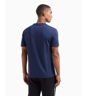 EA7 Logo Series crew neck t-shirt in navy viscose stretch blend