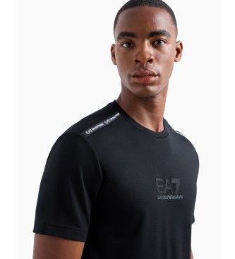 EA7 T-shirt  col ras du cou en viscose extensible avec logo de la srie   noir