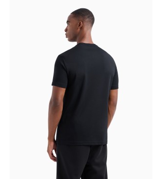 EA7 T-shirt  col ras du cou en viscose extensible avec logo de la srie   noir