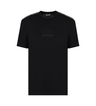 EA7 T-shirt  col ras du cou en viscose extensible avec logo de la srie   noir