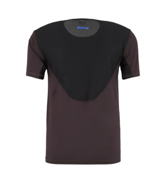 EA7 T-shirt Dynamic Athlete  col ras du cou en tissu technique VIGOR7 marron fonc